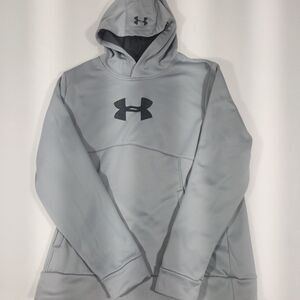 Under Armour Mens Size Large Cold Gear Loose Fit Logo Hoodie Sweatshirt in Gray